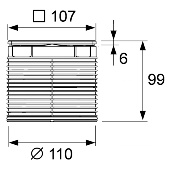 Декоративная решетка 100х100 мм с монтажым элементом, цвет: сталь, drainpoint s TECE арт. 3660007