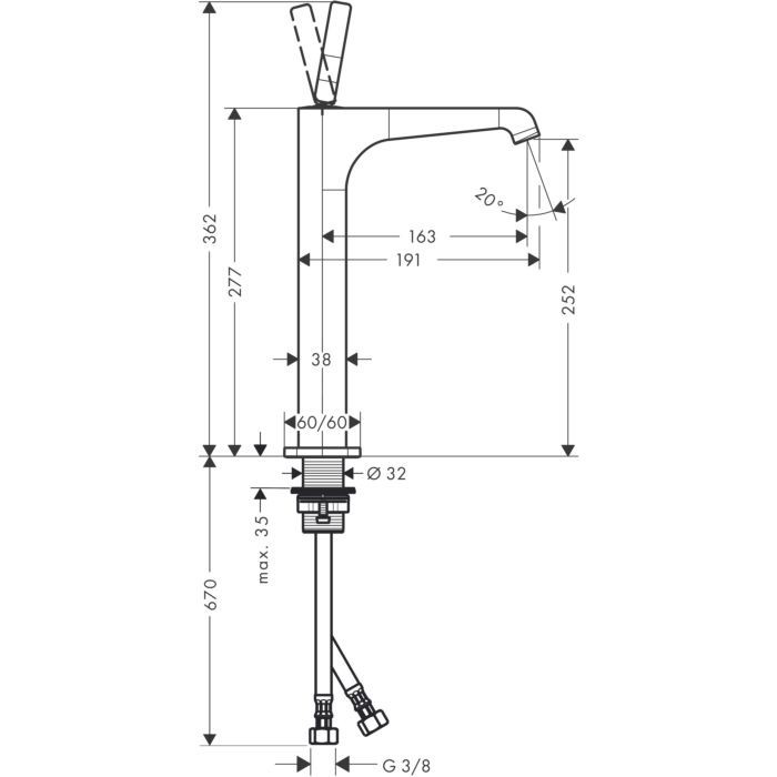 Смеситель для раковины Citterio E Axor, шлифованное красное золото арт. 36104310