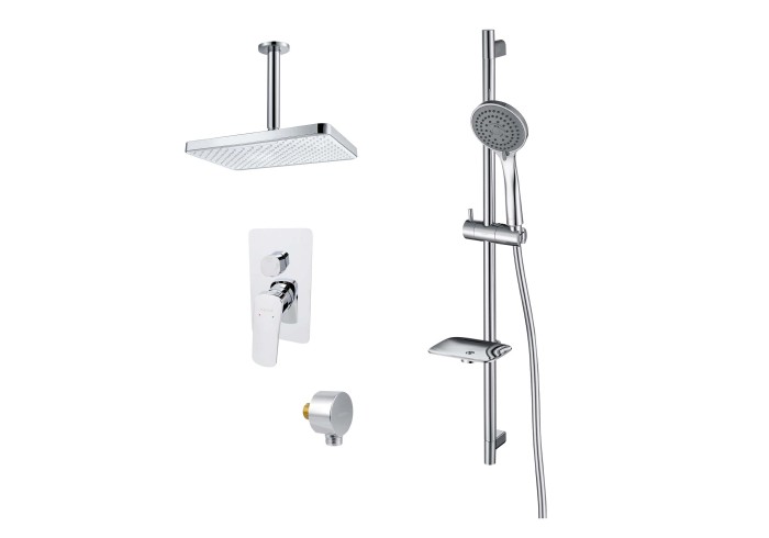 Душевая система Set 4 в 1 (AQ1046CR+AQ2071CR+AQ2454CR+AQ2011CR), Aquatek Вега, хром арт. AQ1075CR