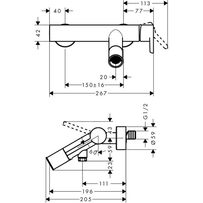 Смеситель для душа Starck Axor, шлифованный черный хром арт. 10465340