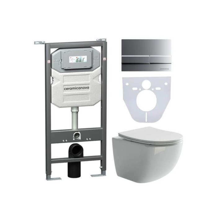 Инсталляция с кнопкой унитаз+шумоизоляция Ceramicanova Forma арт. CN3009_1002M_1000