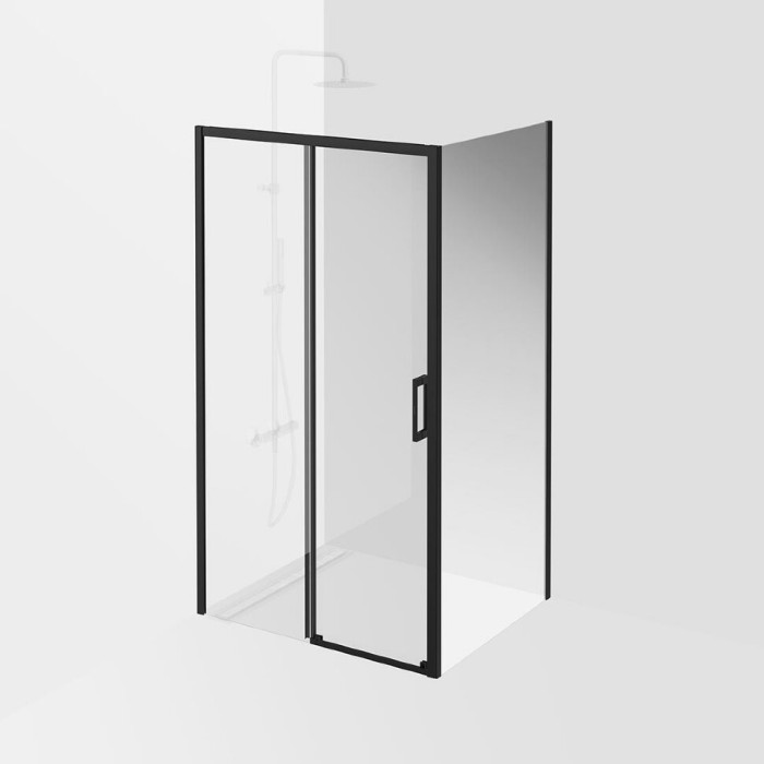 Душевая боковая панель 90х195, Vetro Kerama Marazzi, черный - VE.90.FP.BLK.M