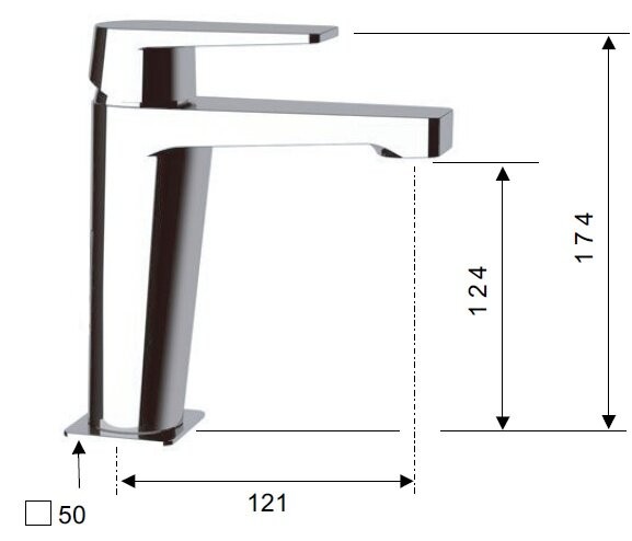 Смеситель хром глянцевый, Remer Dream, внешнего монтажа D11