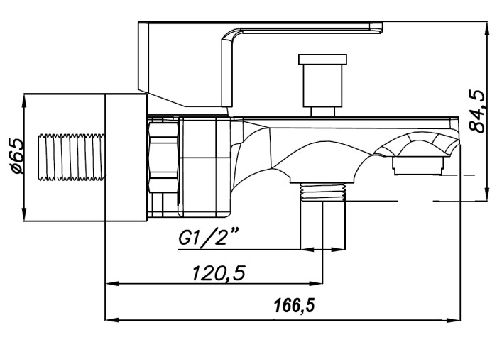 Смеситель для ванны с коротким изливом, хром, Azario CADEO арт. AZ-15940501
