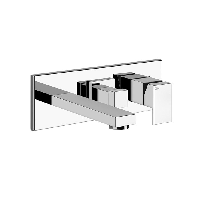 Встраиваемый смеситель с изливом и переключателем PUSH, Gessi Rettangolo, хром арт. 44906#031