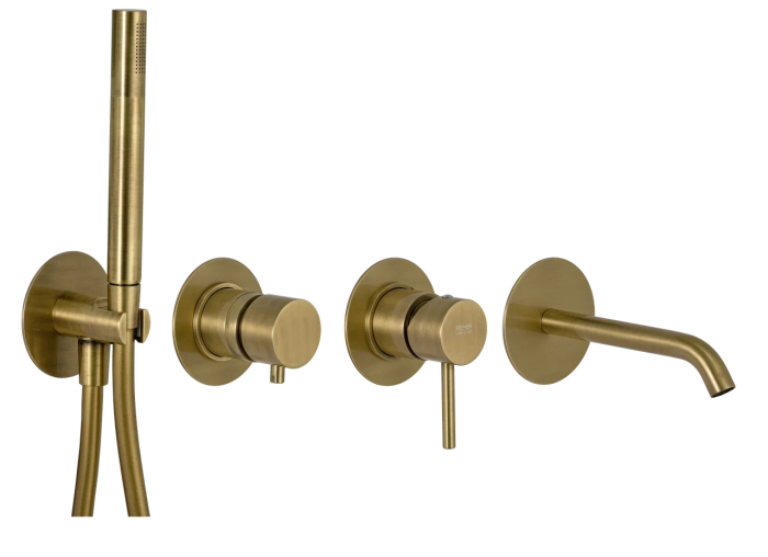 Смеситель для ванны бронза глянцевый, Remer X Style, скрытого монтажа X96S03ROXXVO