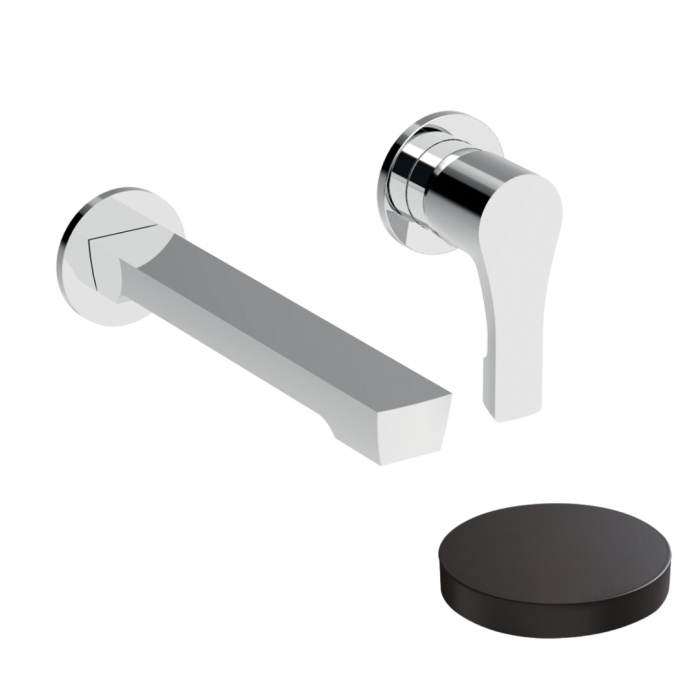 Комплект настенного монтажа для раковины, излив 200мм, без донного клапана., Giulini Ego, матовый черный арт. 5720-20NO