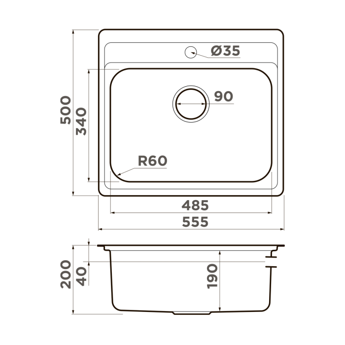Кухонная мойка Omoikiri Ashi 56-IN нерж. сталь, цвет нержавеющая сталь арт. 4993449