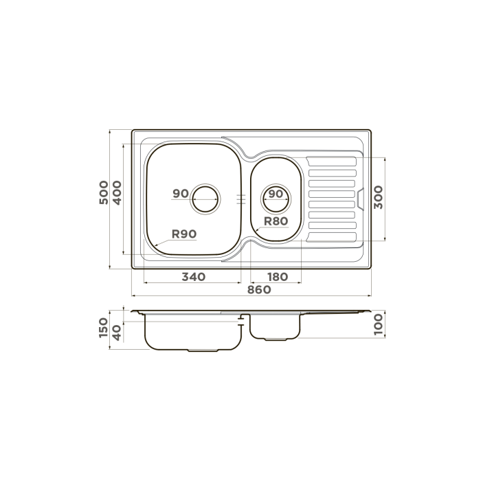 Кухонная мойка Omoikiri Kashiogawa 86-2-IN нерж. сталь, цвет нержавеющая сталь арт. 4993454
