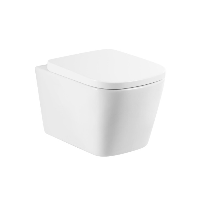 Подвесной унитаз, безободковый, BelBagno, белый глянцевый, ALBANO арт. BB120CHR/BB120SC