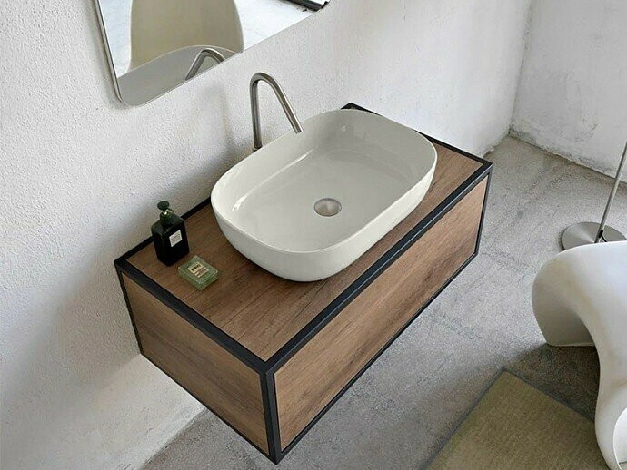 Раковина накладная, без перелива, без отверстий, цвет белый матовый, Scarabeo Glam - 1804 41