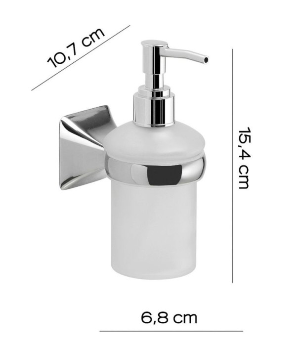 Настенный стеклянный дозатор с пластиковой помпой Cervino Gedy, CE80(13) цвет: хром