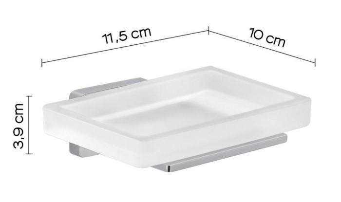 Настенная стеклянная мыльница Atena Gedy, 4411(13) цвет: хром
