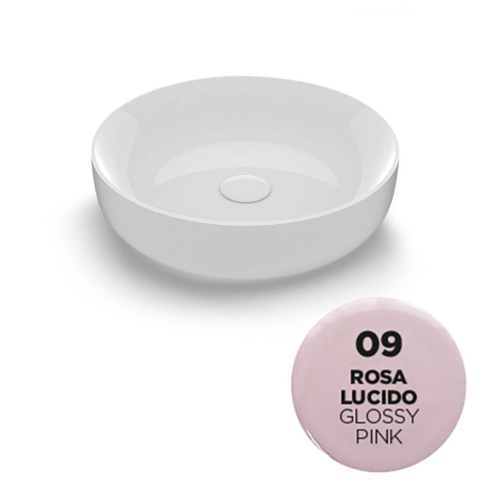 Накладная раковина, d45 h14 см, Olympia ceramica Metamorfosi, розовый глянцевый арт. MET4245009