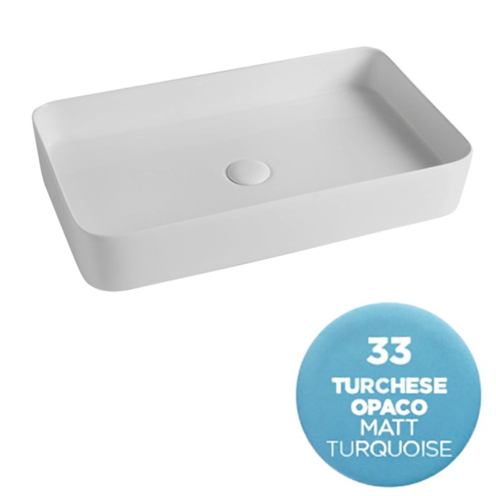 Накладная раковина 65x40xh11 см, Olympia ceramica Smash, голубой матовый арт. SMA42RE65033