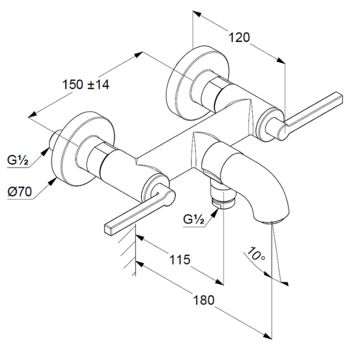 Смеситель для ванны и душа, матовый, nova fonte Kludi, белый матовый - 205405315