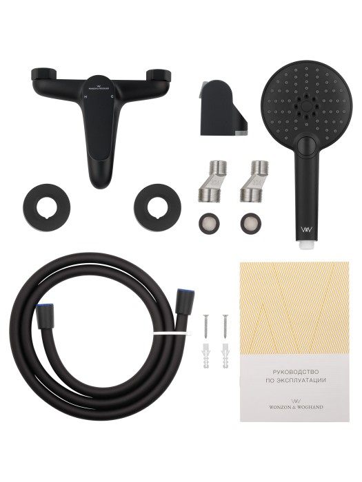 Смеситель для ванны с душем, Wonzon & Woghand Alfa, WW-AE3204-MB цвет: черный
