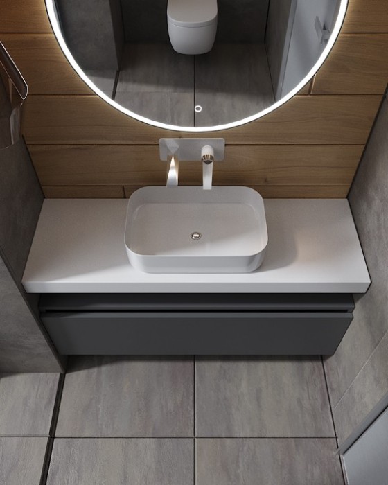 Ящик под столешницу 120см grey glossy vallessi uno-s, Boheme Flat - 897-120-A glossy