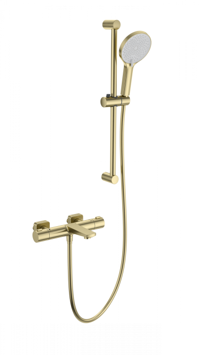 Смеситель для ванны с душевым гарнитуром и термостатом, Wonzon &amp; Woghand, WW-C2021-A-BG цвет: золото