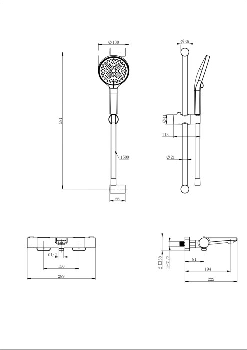 Смеситель для ванны с душевым гарнитуром и термостатом, Wonzon & Woghand, WW-C2021-A-BG цвет: золото