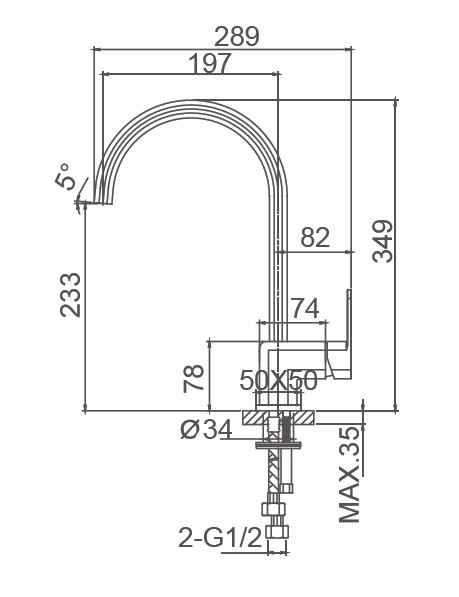Смеситель для кухни, Wonzon & Woghand Arnie, WW-692101-MB цвет: черный
