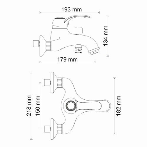 Смеситель для ванны с коротким изливом Isar 1300 WasserKRAFT арт. 1301