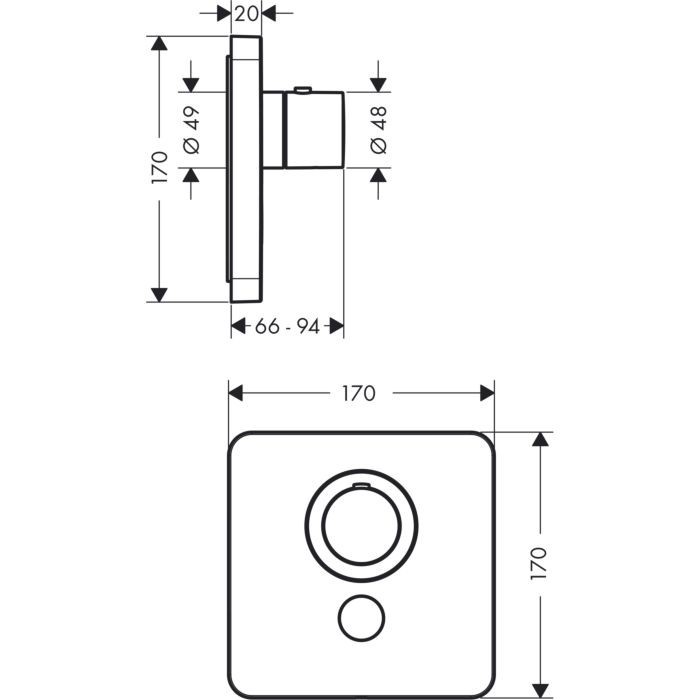Термостат для душа ShowerSelect Axor, полированное золото арт. 36706990