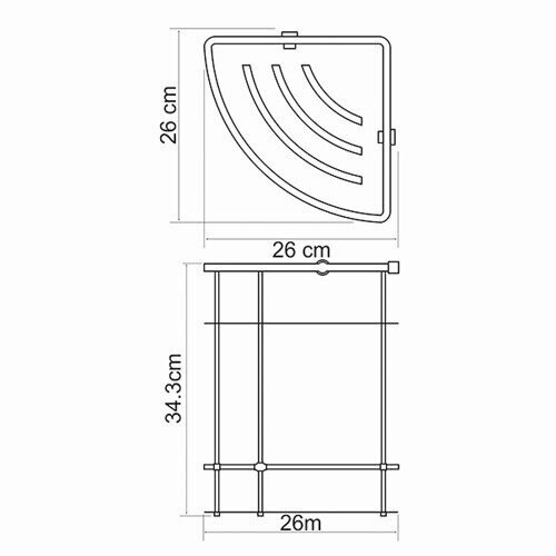 Полка металлическая двойная WasserKRAFT арт. K-522