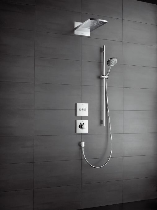 Душевой гарнитур со штангой 90см и мыльницей Raindance Select S Hansgrohe, хром арт. 26631000