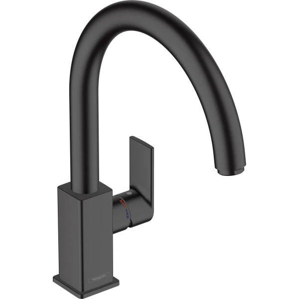 Смеситель для кухни, с поворотным изливом, Hansgrohe Vernis Shape M35, черный арт. 71871670