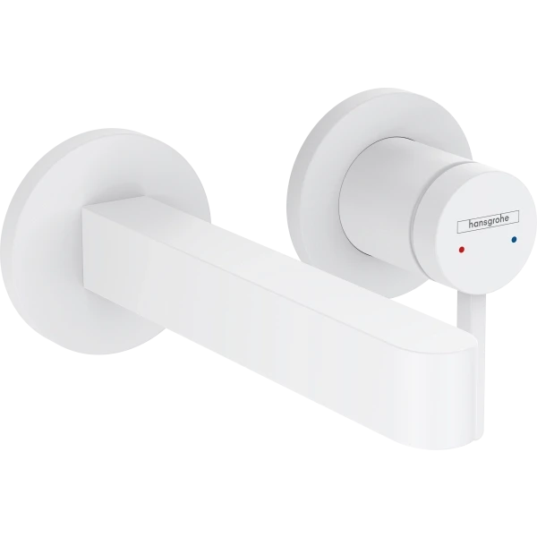 Смеситель для раковины скрытого монтажа, настенный, с изливом 16.8 см, Hansgrohe, белый арт. 76051700