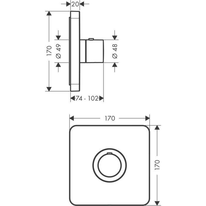 Термостат для душа ShowerSelect Axor, шлифованное золото арт. 36711250
