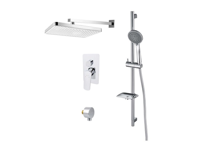 Душевая система Set 4 в 1 (AQ1046CR+AQ2081CR+AQ2454CR+AQ2011CR), Aquatek Вега, хром арт. AQ1074CR