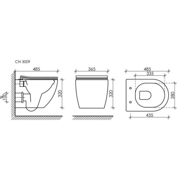 Инсталляция с кнопкой унитаз+шумоизоляция Ceramicanova Forma арт. CN3009_1002W_1000