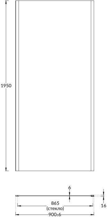 Душевая боковая панель 90х195, Vetro Kerama Marazzi, хром - VE.90.FP.CR