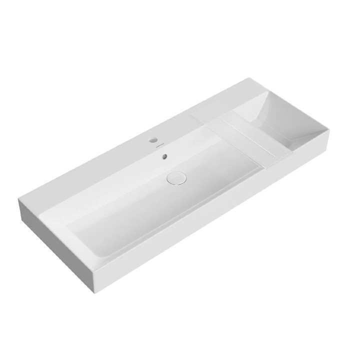 Раковина подвесная, одно отверстие под смеситель 119x48см, Grande Kerama Marazzi, белый - GR.wb.120