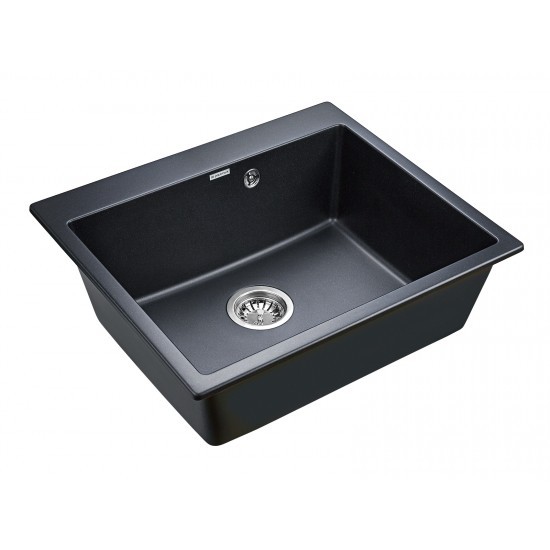 Мойка для кухни гранит 600х520 Paulmark KANTE 60, черный металлик - PM106052-BLM