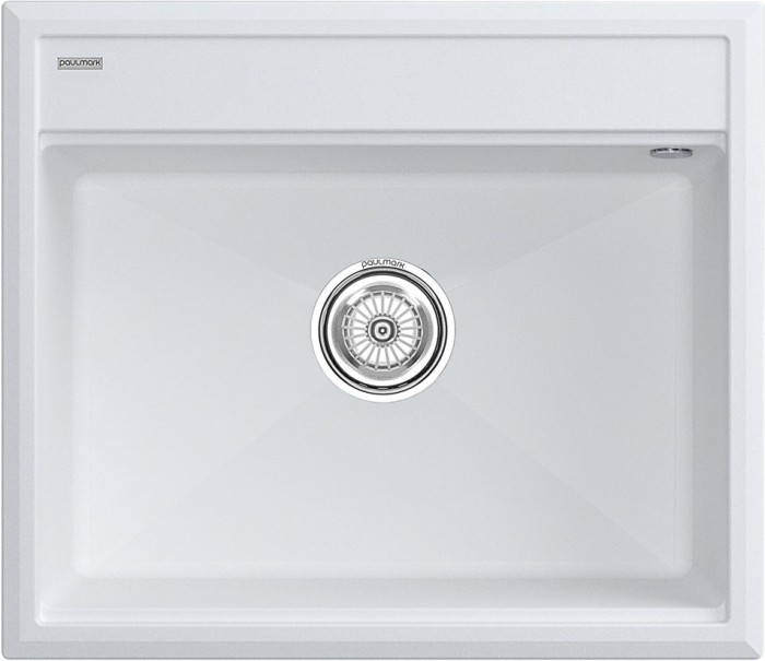 Мойка для кухни гранит 590х510 Paulmark STEPIA 60, белый - PM115951-WH