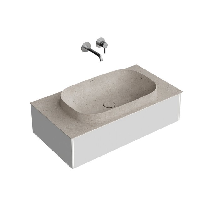 Тумба подвесная 90см, 1 ящик, Magica Kerama Marazzi, серый - MA.90.1\MGR.M