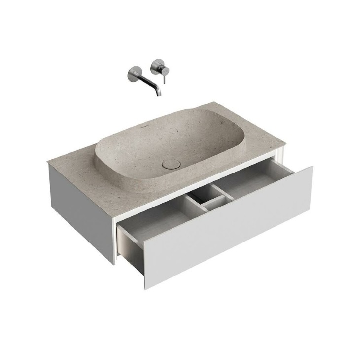 Тумба подвесная 90см, 1 ящик, Magica Kerama Marazzi, серый - MA.90.1\MGR.M