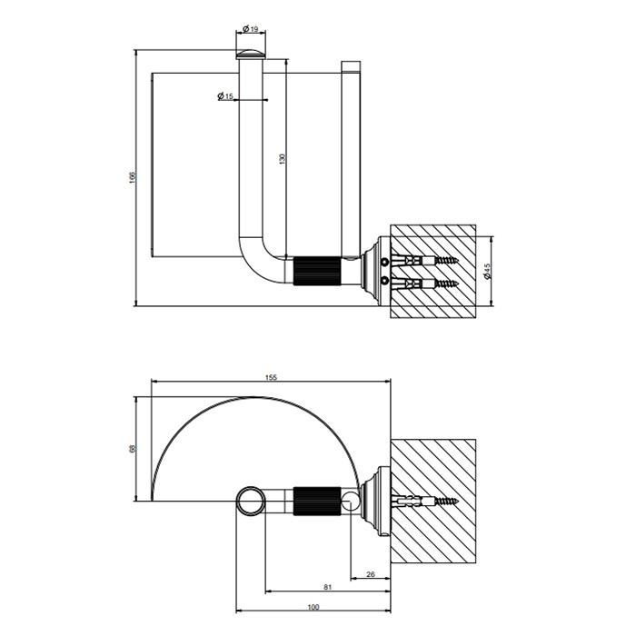 Держатель т/б., с крышкой, подвесной, Gessi Venti20, gold pvd арт. 65449#246