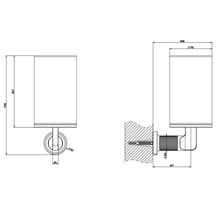 Стакан для зубных щеток настенный, Gessi Inciso, белый/nero xl арт. 58507#299