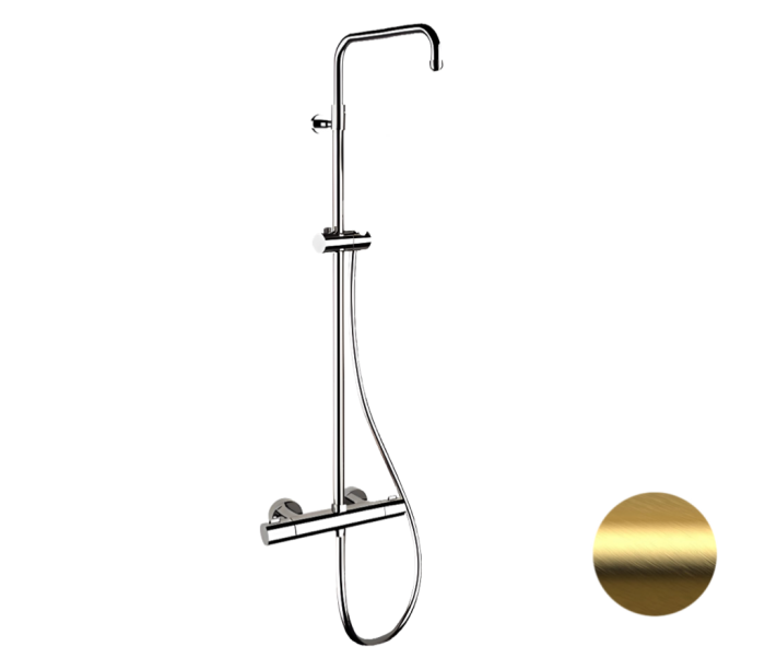 Душевая система термостатическая золото матовый, Remer Elegance, внешнего монтажа EQ32ASSDBG