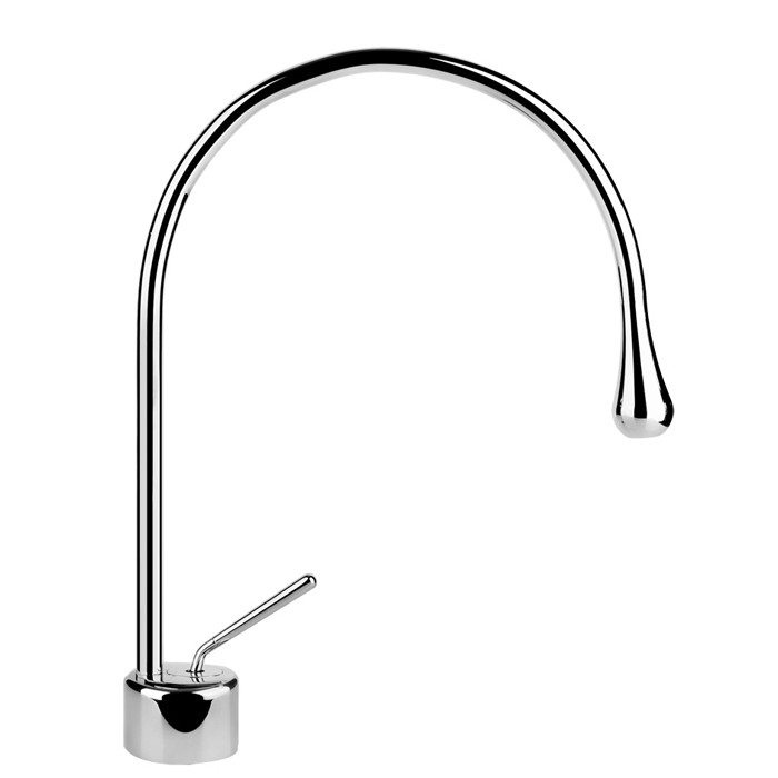 Смеситель для раковины на 1 отверстие, излив 244мм R=125, Gessi Goccia, хром арт. 33602#031