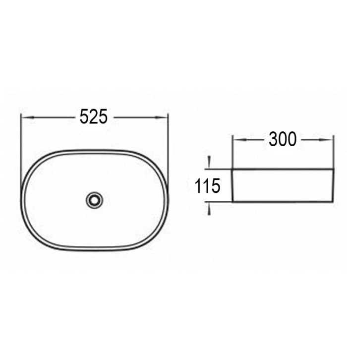 Раковина накладная 525х300х115, белая, Azario - AZ-1048 SP