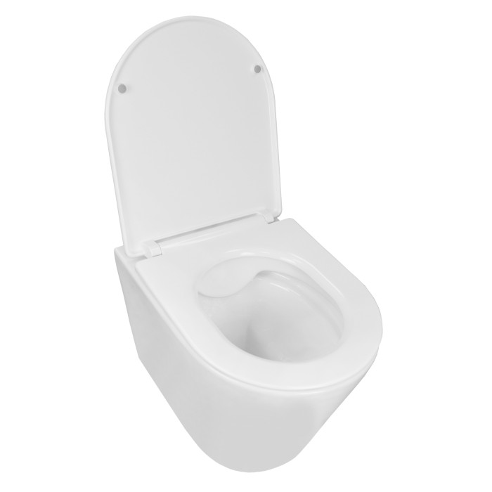 Подвесной унитаз 360х485х350 безободковый, c быстросьемным сиденьем микролифт, Azario VENTO арт. AZ-1046