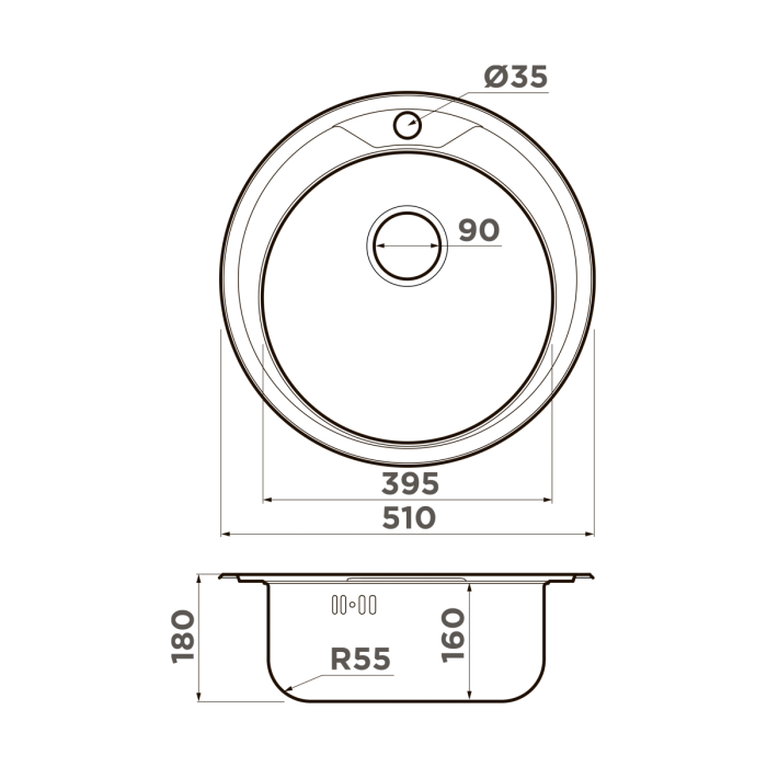 Кухонная мойка Omoikiri Asida 51-IN нерж. сталь, цвет нержавеющая сталь арт. 4993785