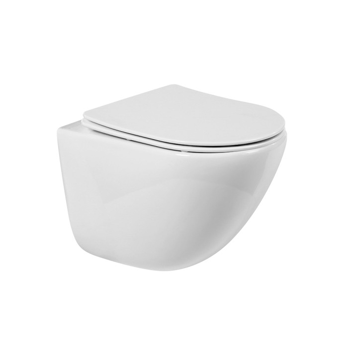 Подвесной унитаз, безободковый, BelBagno, белый глянцевый, AMANDA арт. BB051CHR/BB051SC
