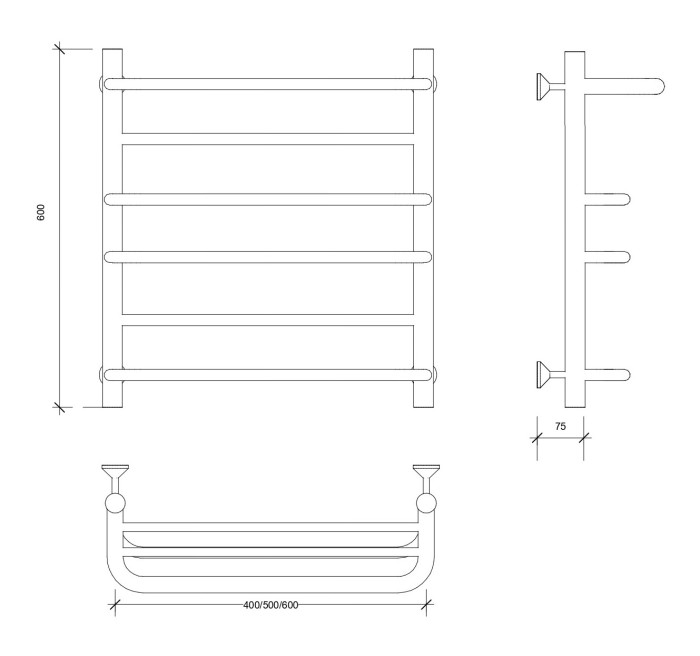 Полотенцесушитель водяной 60x50 Верона 2 (хром) Secado арт. 4673739246290