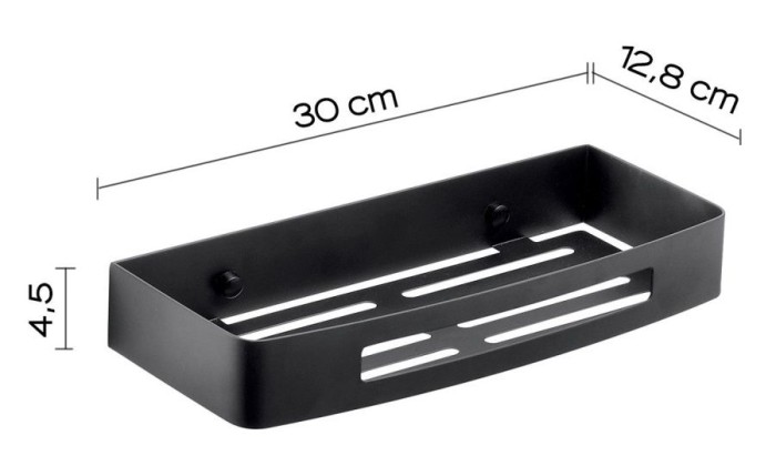 Решётка прямоугольная 1-уровневая (30х12,8х4,5) Gedy, 2417(14) цвет: черный